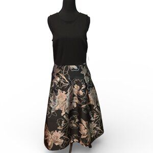 New York & Company Metallic Jacquard Fit & Flare Dress